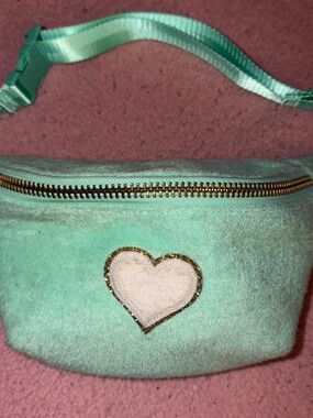 Mint Green Heart Patch Fanny Pack